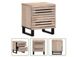 The Living Store Comodino 40X34X46 Cm Legno Massello Di Mango Sbiancato