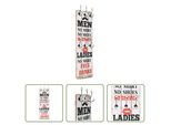 The Living Store Appendiabiti Da Parete Con 6 Ganci 120 X 40 Cm "Men Ladies"""