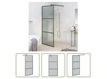 The Living Store Schermo Doccia Per Cabina Doccia 80X195 Cm Vetro Scuro Esg Nero
