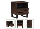 The Living Store Comodino 40X34X46 Cm In Legno Massiccio Di Mango