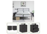 The Living Store Comodini 2 Pezzi Neri 34,5X39X44 Cm In Acciaio