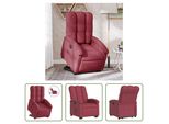 The Living Store Poltrona Relax Con Supporto Elettrico In Tessuto Rosso Vino