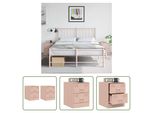 The Living Store Comodini 2 Pz. Rosa 34,5X39X44 Cm In Acciaio