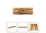 The Living Store Piano Del Tavolo Con Bordo Ad Albero 110X40X2,5 Cm Legno Massiccio Di Mango Grezzo