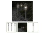 The Living Store Luci Da Sentiero 3 Pezzi Argento 60 Cm In Acciaio Inox