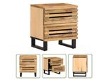 The Living Store Comodino 40X34X46 Cm Legno Di Mango Grezzo