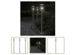 The Living Store Luci Da Sentiero 3 Pezzi Argento 100 Cm Acciaio Inox