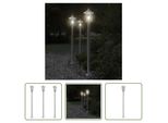 The Living Store Luci Da Sentiero 3 Pezzi Argento 120 Cm Acciaio Inox