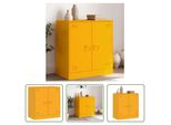 The Living Store Credenza Giallo Senape 67X39X73 Cm Acciaio