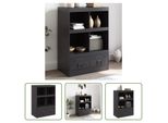 The Living Store Credenza Schwarz 67X39X95 Cm Stahl
