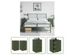 The Living Store Comodini 2 Pz. Verde Oliva 34,5X39X62 Cm In Acciaio