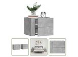 The Living Store Comodini Da Parete 2 Pz. Grigio Cemento 45X30X35 Cm