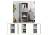 The Living Store Credenza In Cemento Grigio 50X42,5X124 Cm Materiale In Legno