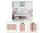 The Living Store Comodini 2 Pz. Rosa 34,5X39X62 Cm In Acciaio