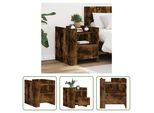 The Living Store Comodino In Rovere Fumé 45X50X50 Cm Materiale In Legno
