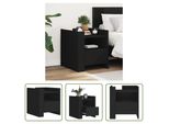 The Living Store Comodino Nero 45X50X50 Cm Materiale Legno
