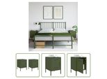 The Living Store Comodini 2 Pz. Verde Oliva 36X39X50,5 Cm In Acciaio