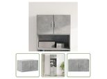The Living Store Armadio A Muro Grigio Cemento 70X42,5X40 Cm Materiale Legno