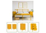 The Living Store Comodini 2 Pezzi Giallo Senape 36X39X68 Cm Acciaio Laminato A Freddo