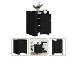The Living Store Comodino Nero 45X50X65 Cm Materiale Legno