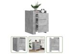 The Living Store Comodino Grigio Cemento 45X50X65 Cm Materiale Legno