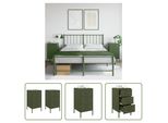 The Living Store Comodini 2 Pz. Verde Oliva 36X39X68 Cm Acciaio Laminato A Freddo