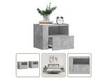 The Living Store Comodini Da Parete 2 Pz. Grigio Cemento 45X30X35 Cm