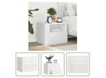 The Living Store Comodino Da Parete Bianco 45X30X35 Cm