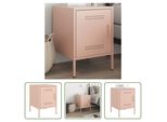 The Living Store Comodino Rosa 36X39X50,5 Cm In Acciaio