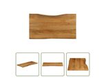 The Living Store Piano Del Tavolo Con Bordo Ad Albero 100X60X2,5 Cm In Legno Massiccio Di Mango