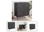 The Living Store Credenza Nera 68X39X79 Cm Acciaio