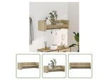 The Living Store Mensola A Muro Rovere Sonoma 100X35X30,5 Cm Materiale In Legno