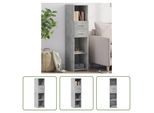 The Living Store Credenza In Cemento Grigio 30X42,5X124 Cm Materiale In Legno
