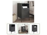 The Living Store Comodino Nero 36X39X68 Cm Acciaio Laminato A Freddo