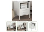 The Living Store Comodino Bianco 36X39X50,5 Cm Acciaio Laminato A Freddo