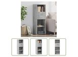 The Living Store Credenza In Cemento Grigio 40X42,5X124 Cm Materiale In Legno