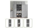 The Living Store Credenza Grey Sonoma 70X42,5X185 Cm Materiale A Base Di Legno