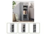 The Living Store Credenza Grigio Cemento 30X42,5X93 Cm Materiale Legno