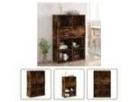 The Living Store Credenza In Rovere Fumé 80X42,5X124 Cm Materiale In Legno