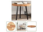The Living Store Piano Tavolo Rotondo Ø50X4 Cm In Legno Massiccio Di Acacia