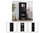 The Living Store Credenza Nera 40X42,5X124 Cm Materiale A Base Di Legno