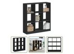 The Living Store Libreria Nera 102X32X108 Cm Materiale A Base Di Legno