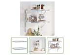 The Living Store Mensole A Muro 2 Pz. 50X40X3 Cm Acciaio Inox Argento