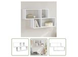 The Living Store Scaffale A Muro Bianco 100X20X53 Cm Materiale A Base Di Legno