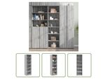 The Living Store Credenza Grey Sonoma Rovere 50X41X185 Cm Materiale In Legno