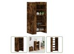 The Living Store Scarpiera In Rovere Fumé 52X37,5X100 Cm Materiale In Legno