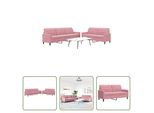 The Living Store Set Divano 2 Pezzi Set Divano Con Cuscini Velluto Rosa
