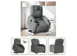 The Living Store Poltrona Relax Con Supporto Elettrico In Tessuto Grigio Scuro