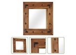 The Living Store Specchio In Legno Massiccio Di Acacia 50X50 Cm
