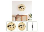 The Living Store Orologio Da Parete Giallo E Nero Ø30 Cm Materiale A Base Di Legno
